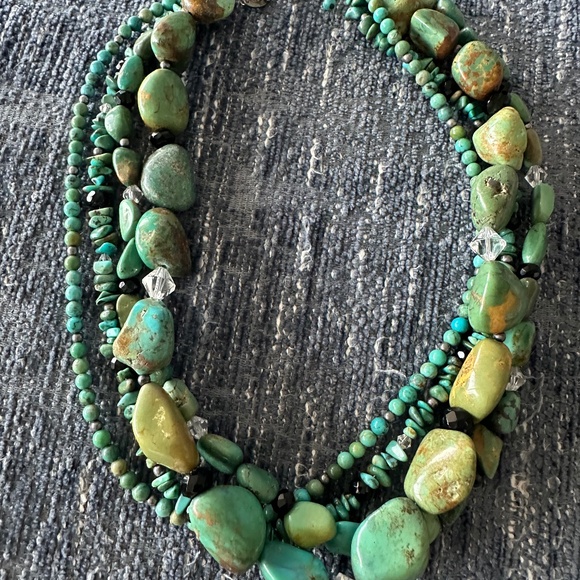 Silpada Turquoise and Sterling Silver 4 Strand Necklace - Picture 2 of 4